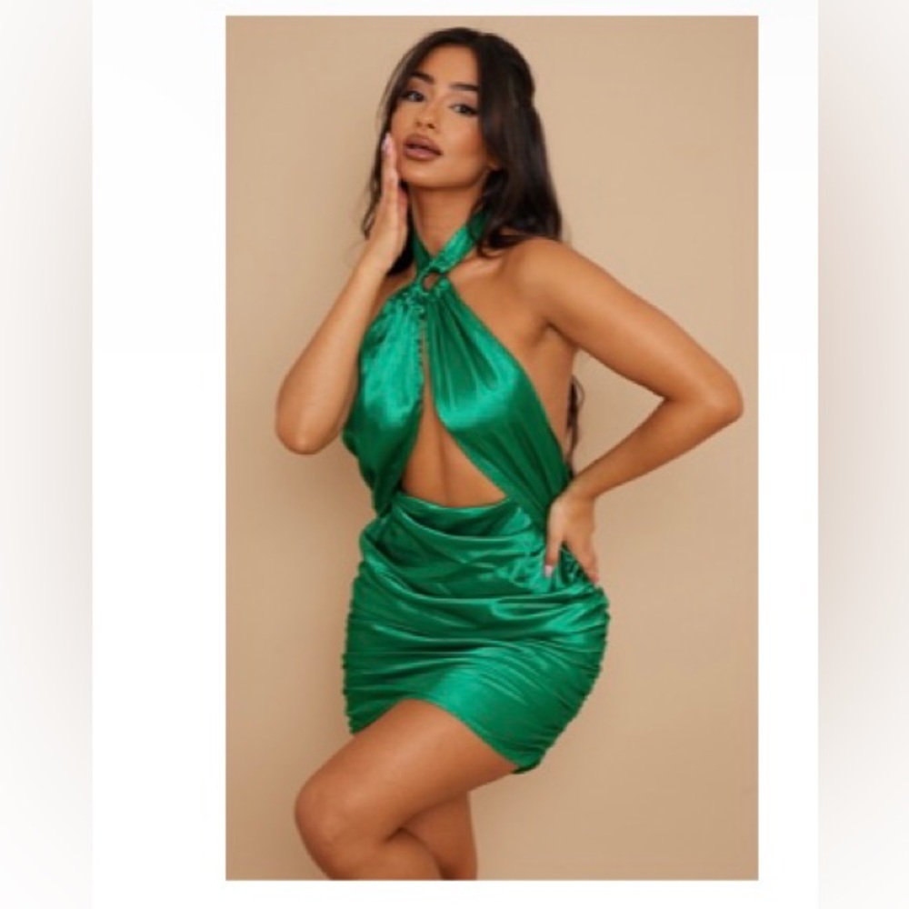 Petite Satin Drape Dress : PLT